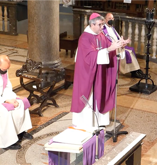 Mons. Vadell durante la misa en ocasión del sexto aniversario del fallecimiento de Marcos Pou Gallo